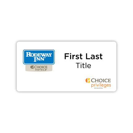 3" x 1.5" Name Badge - Rodeway - Sable Hotel Supply