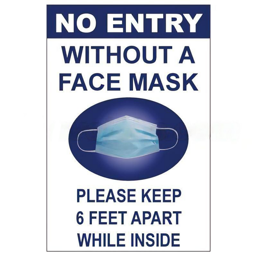 No Entry Without A Face Mask - Sign - Sable Hotel Supply