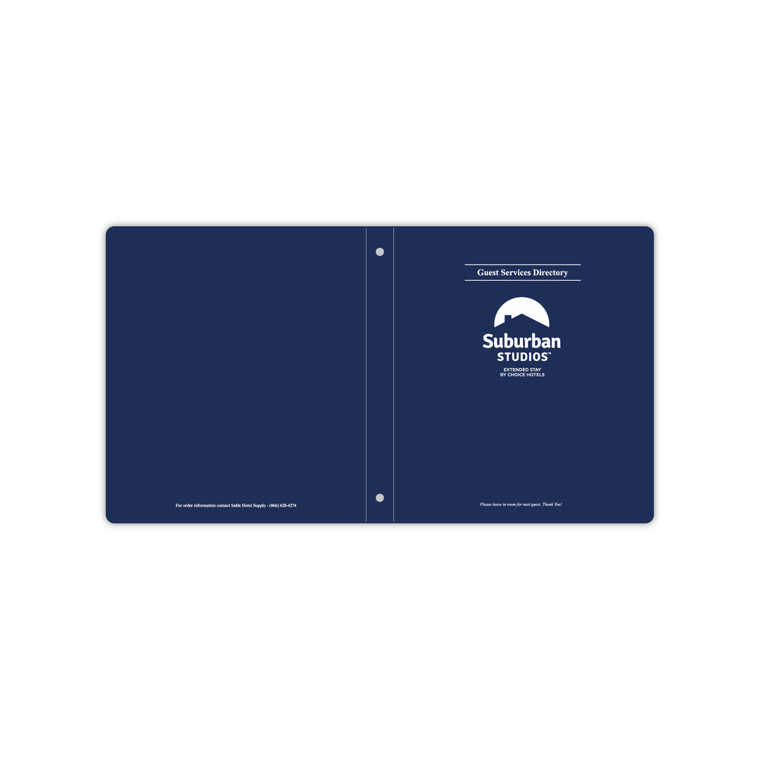 Suburban Guest Room Directory Binder - Sable Hotel Supply