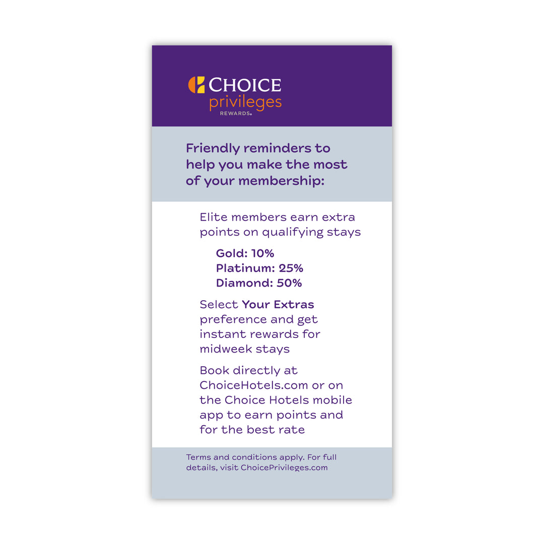 Sleep Choice Privileges Key Card Insert - Sable Hotel Supply