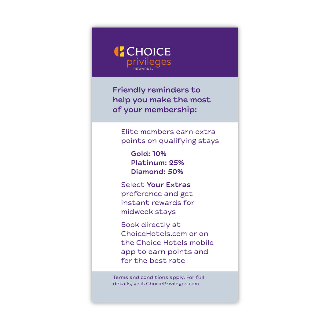 Key Card Insert - Sleep Inn - Choice Privileges – Sable Hotel Supply