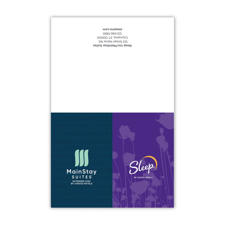 Dual-Brand Personalized Note Card - Sleep & MainStay - Sable Hotel Supply