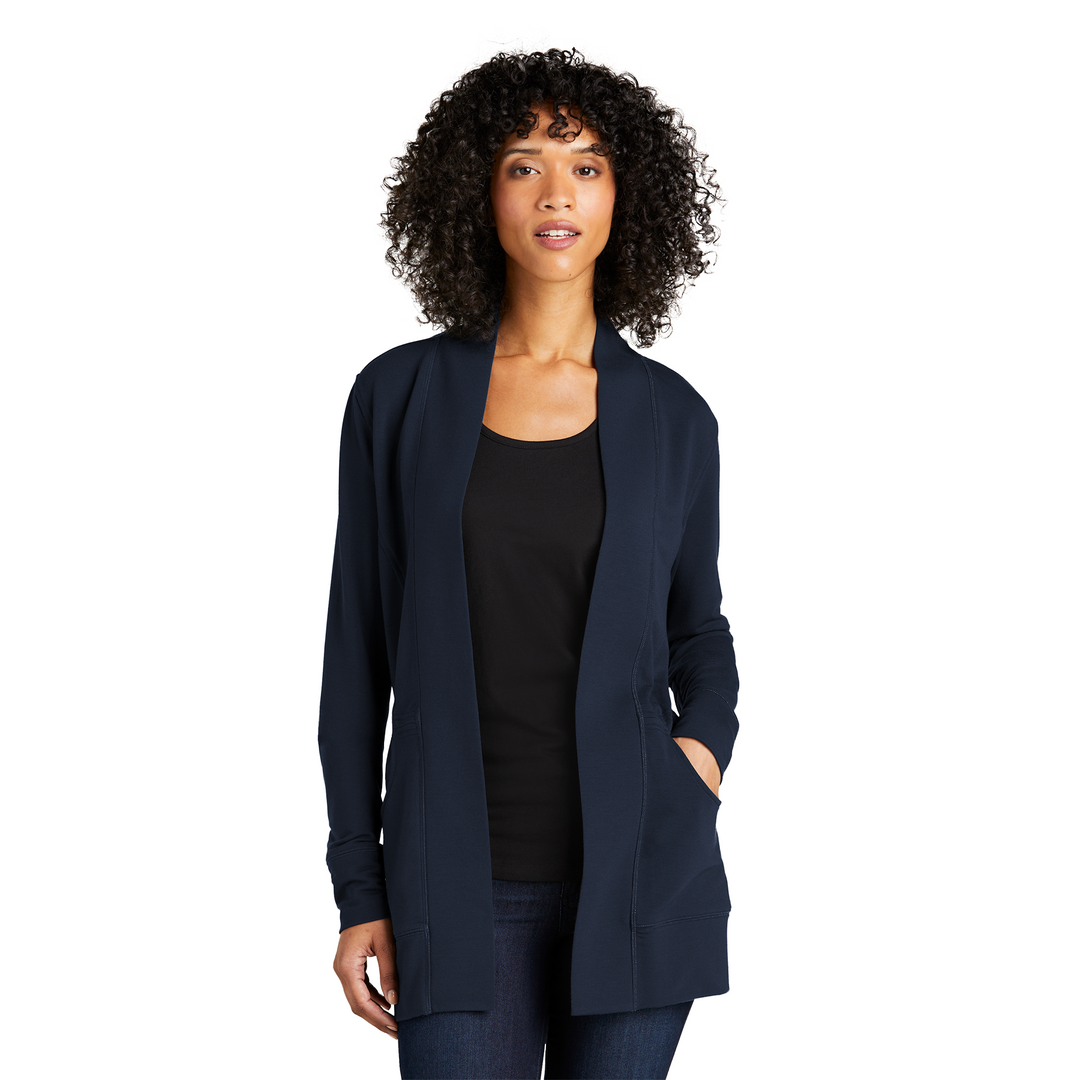 Women`s Micro-terry Cardigan - Clarion Pointe