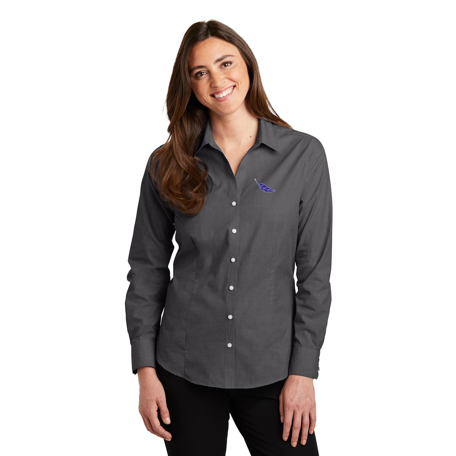Women's Easy Care Crosshatch Shirt - Sable Hotel Supply