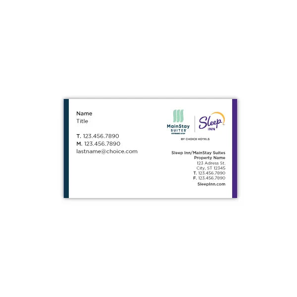 Dual-Brand Business Card - Sleep Inn & MainStay Suites