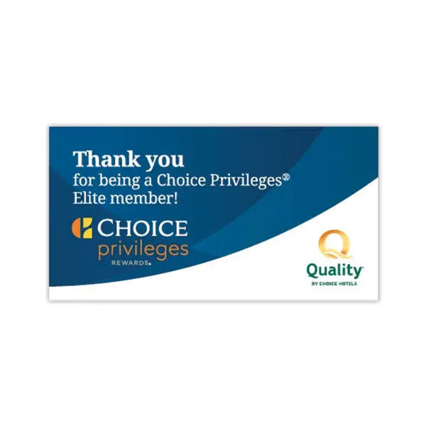 Choice Privileges Elite Thank You Card - Sable Hotel Supply
