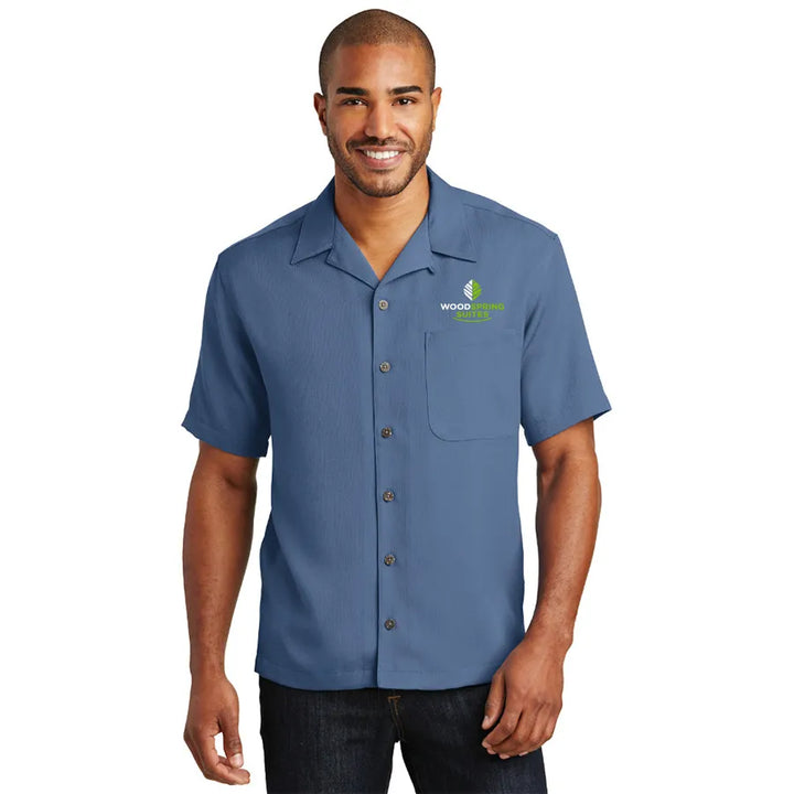 Men's Easy-Care Camp Shirt - WoodSpring Suites - Sable Hotel Supply