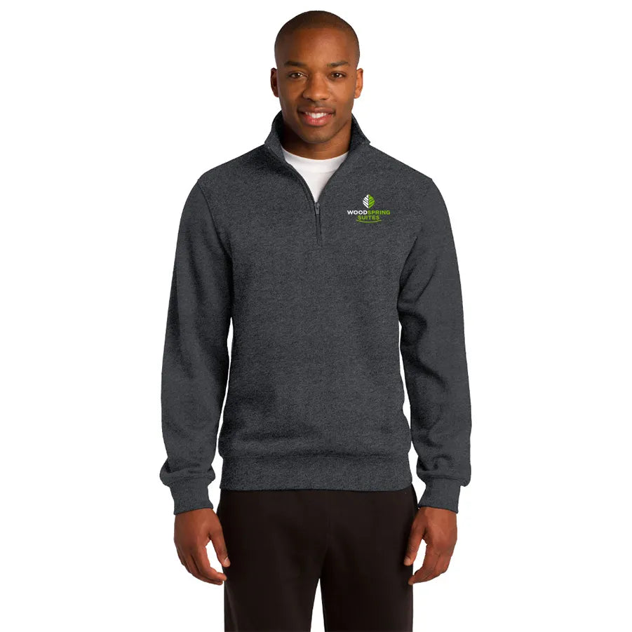 Men's 1/4-Zip Sweatshirt - WoodSpring Suites - Sable Hotel Supply