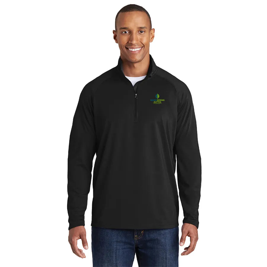 Men's Stretch 1/2-Zip Pullover - WoodSpring Suites - Sable Hotel Supply